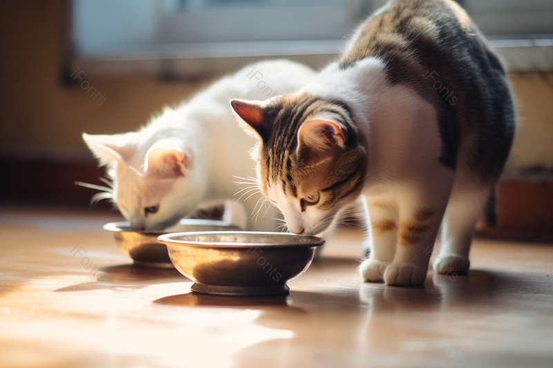 唯美的短毛宠物猫咪吃饭喝水画面花色毛发,高清,摄影图,摄影图片,图片大全,摄影图免费下载